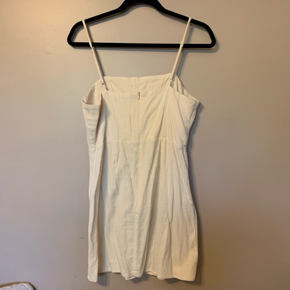 Cream mini dress with button detail - Picture 2 of 4